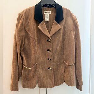 Vintage Perceptions Brown Blazer with Black Collar